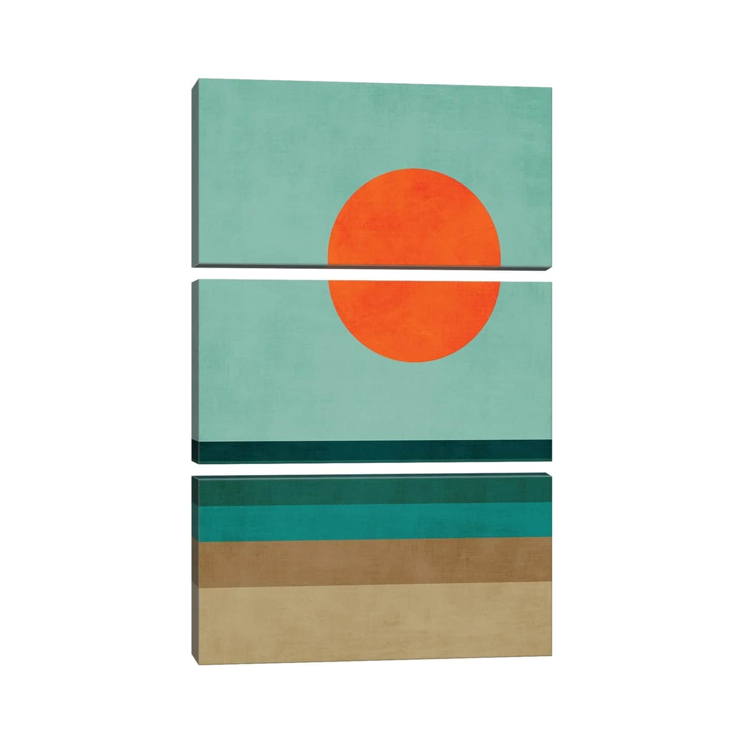 iCanvas "Orange Sun Teal Brown Sea Beach Landscape I" by EmcDesignLab 3